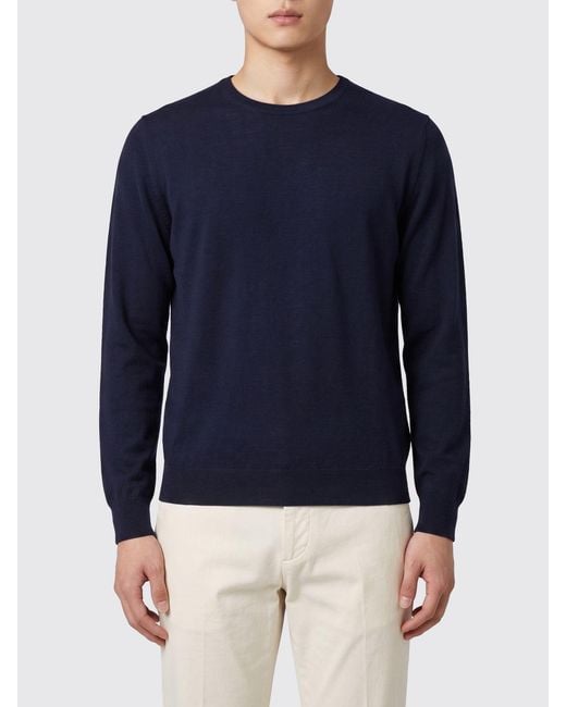 Fedeli Blue Virgin Wool Knit for men
