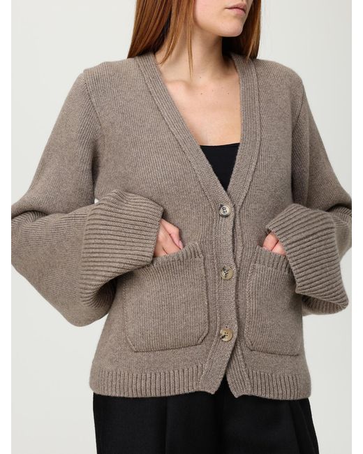 Khaite Gray V-Neck Cashmere Cardigan