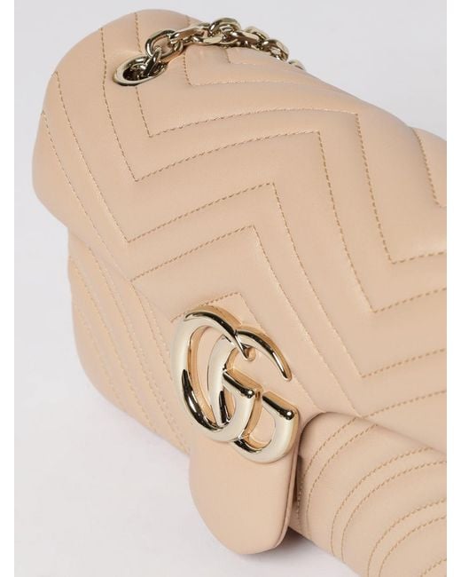 Gucci Natural Gg Marmont Medium Shoulder Bag