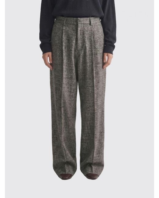 Phoebe Philo Gray Silk And Linen Tailored Trousers