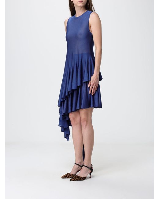 Alaïa Blue Asymmetric Viscose Top