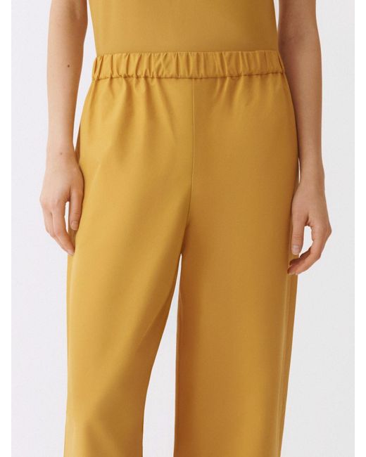 Fabiana Filippi Yellow Cotton Palazzo Trousers