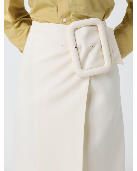 AMI Natural Virgin Wool Wrap Skirt