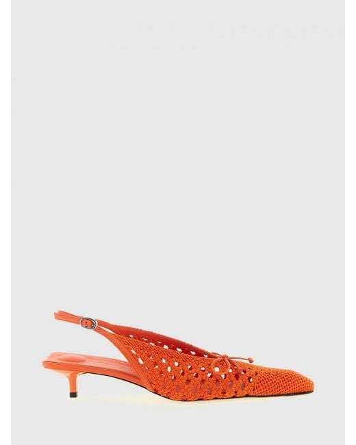 Jacquemus Red Duelo Crochet Knit Slingbacks