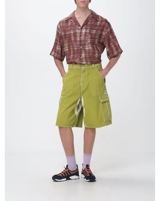 Marni Green Cotton Cargo Bermuda Shorts for men