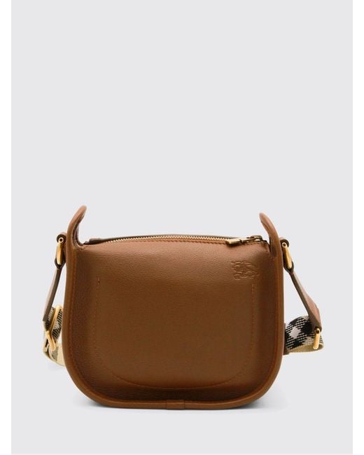 Burberry Brown B-Clip Leather Bag