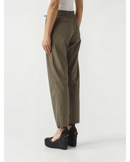 PT Torino Natural Stretch Cotton Blend Cropped Trousers