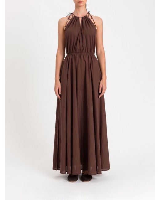 Twinset Brown Long Cotton Dress