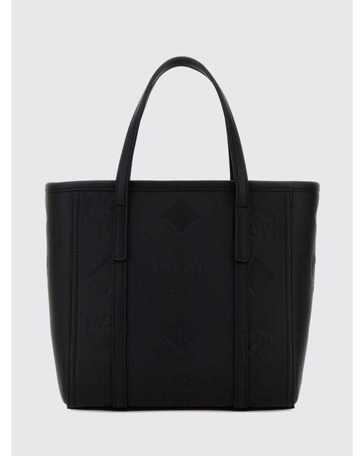 MCM Black Toni Mini Embossed Logo Leather Bag