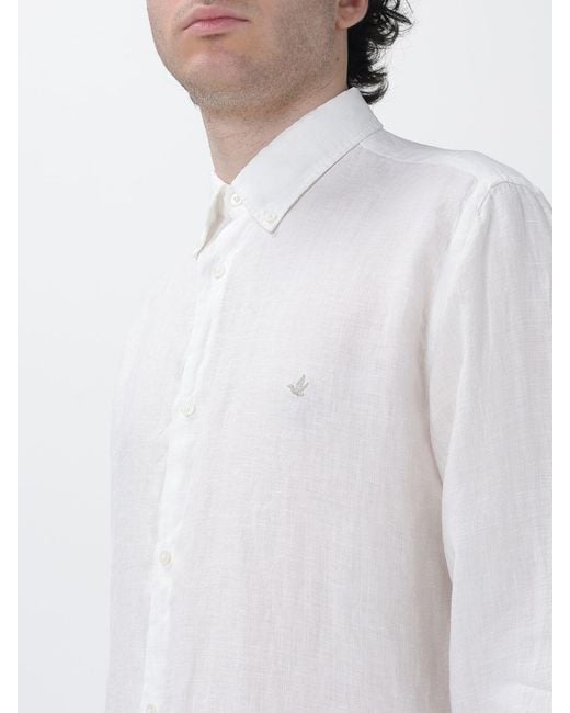 Brooksfield White Casual Linen Shirt for men