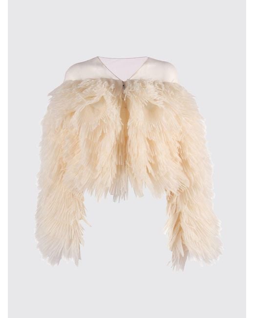 Elisabetta Franchi Natural Tulle And Organza Jacket