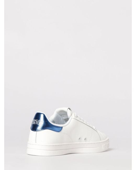 Versace Jeans Couture White Leather Sneakers With Logo for men