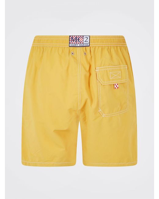Mc2 Saint Barth Yellow Checked Swimsuit for men
