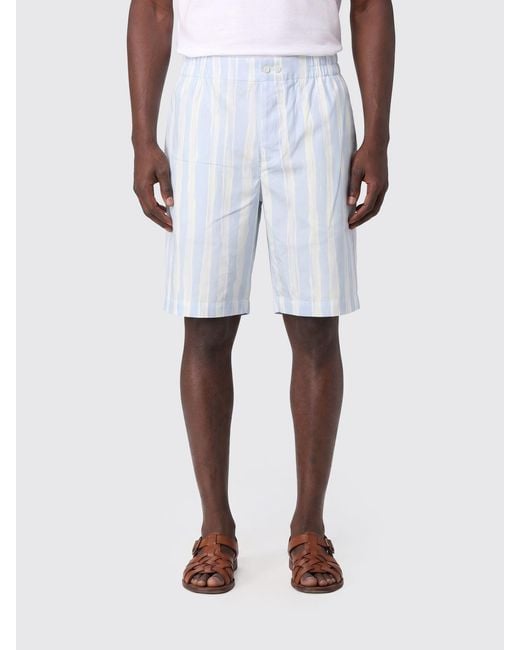 Jacquemus White Striped Linen Blend Shorts for men