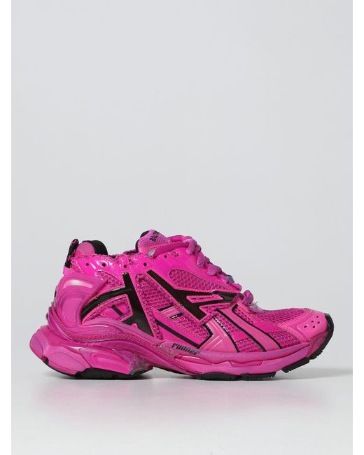 Balenciaga Pink Runner Mesh And Rubber Sneakers