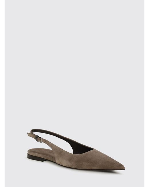 Brunello Cucinelli White Suede Slingbacks