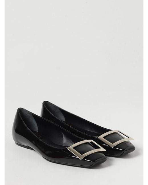 Roger Vivier Black Trompette Ballerinas By