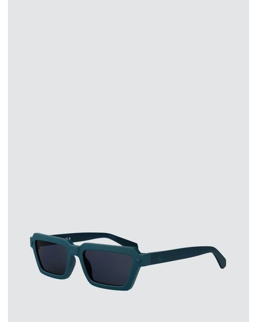 Calvin Klein Blue Cat-Eye Acetate Sunglasses With Monogram Logo