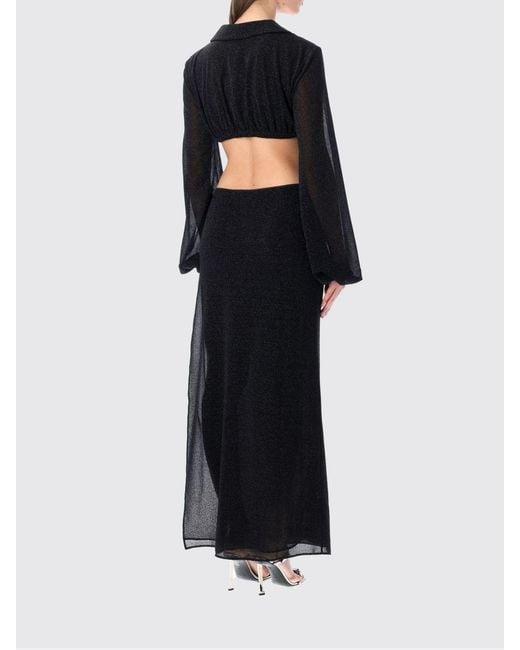 Oseree Black Lurex Viscose Dress