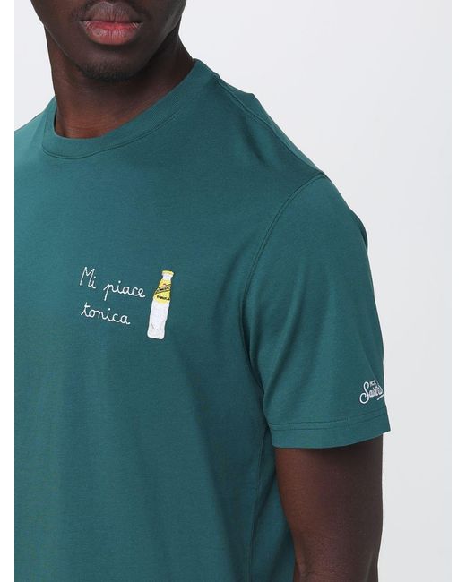Mc2 Saint Barth Green Cotton Crew Neck T-Shirt for men