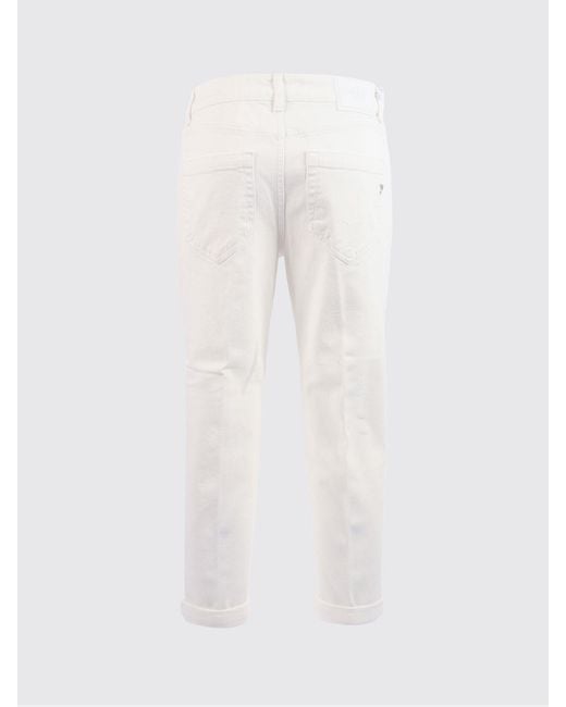 Dondup White Koons Cropped Fit Denim Jeans