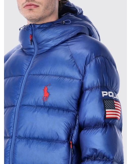Polo Ralph Lauren Blue Quilted Padded Nylon Down Jacket for men