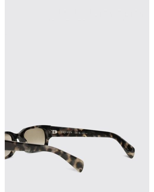 McQueen White Panthos Acetate Sunglasses