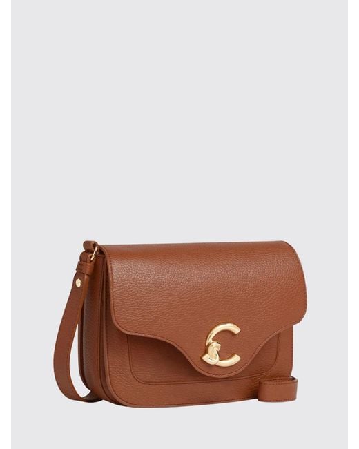 Coccinelle Brown C-Me Hammered Leather Bag