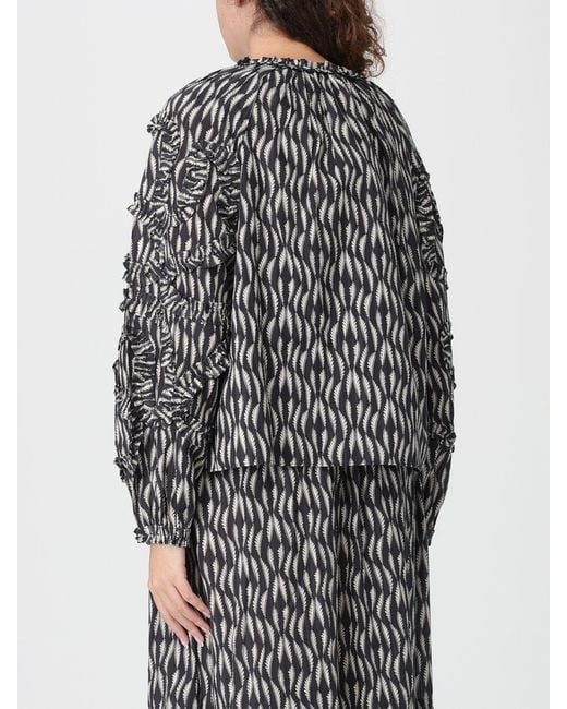 Ulla Johnson Gray Printed Cotton Blouse