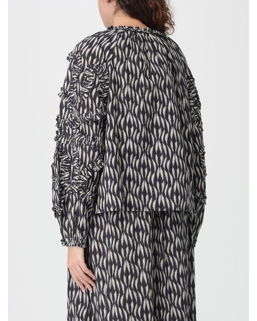 Ulla Johnson Gray Bedruckte Baumwollbluse