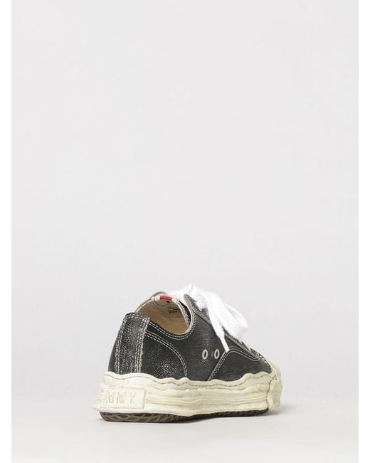 Maison Mihara Yasuhiro White Hank Og Grained Leather Sneakers With Distressed Effect for men