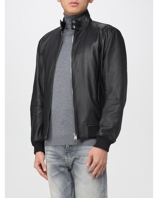 Boss Black Leather Jacket for men