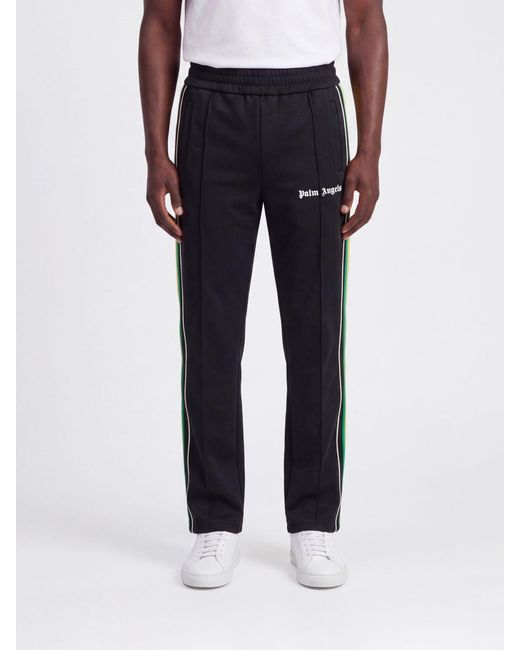 Palm Angels Blue Technical Fabric Jogging Trousers for men