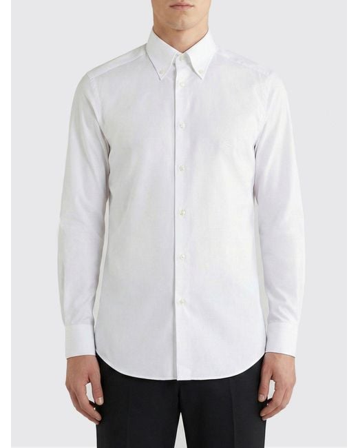 Etro White Classic Stretch Cotton Shirt for men