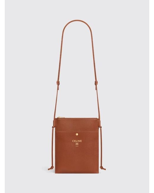 Céline White Sharp Mini Leather Bag With Logo