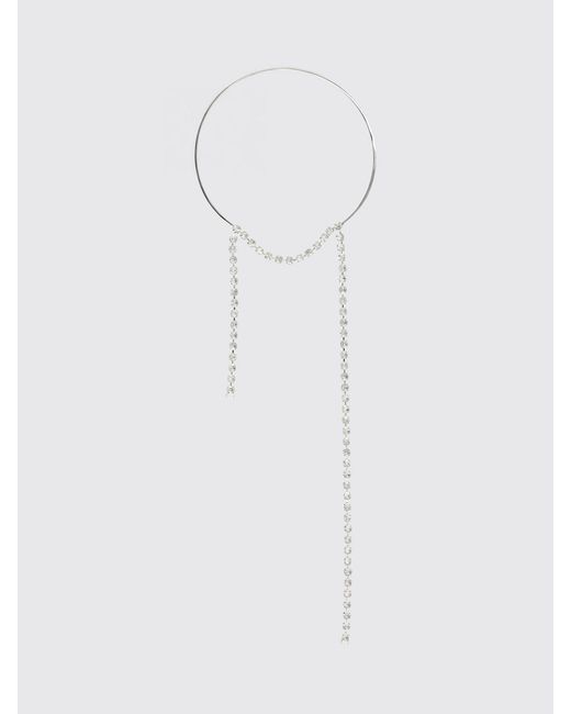 MM6 by Maison Margiela White Metal Rhinestone Choker