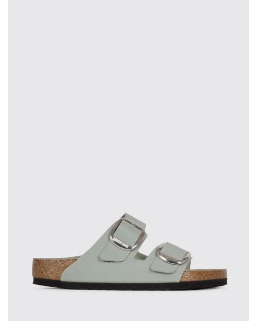 Birkenstock White Arizona Big Buckle Leather Sandals