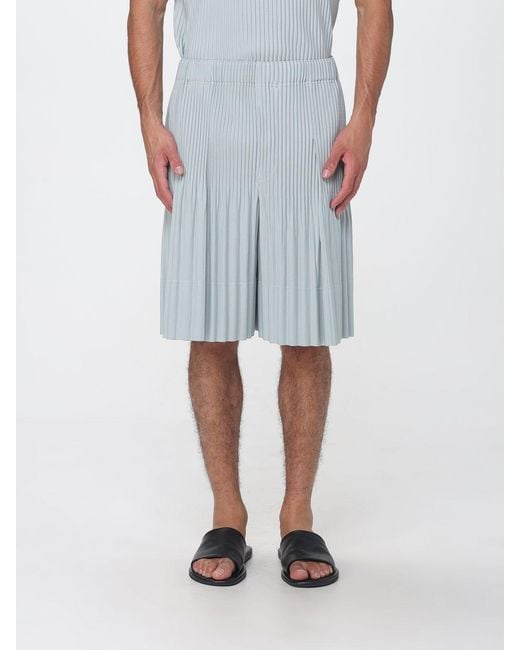 Homme Plissé Issey Miyake Blue Homme Plissé Issey Miyake Knee-Length Pleated Shorts for men