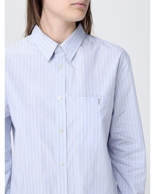 Saint Laurent White Striped Cotton Shirt