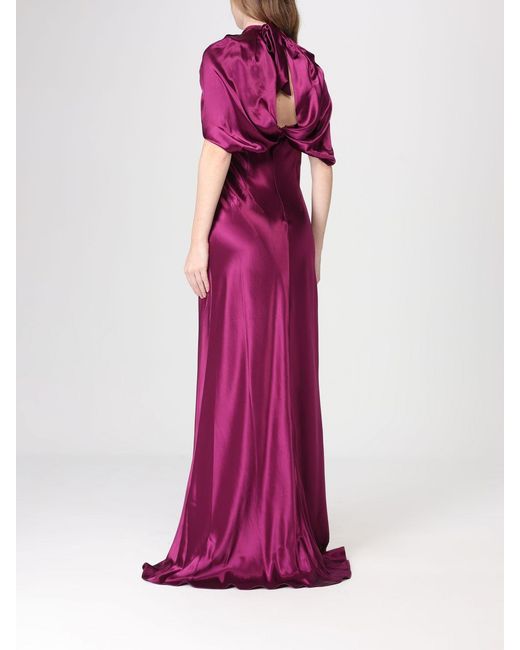 Alberta Ferretti Pink Long Satin Dress