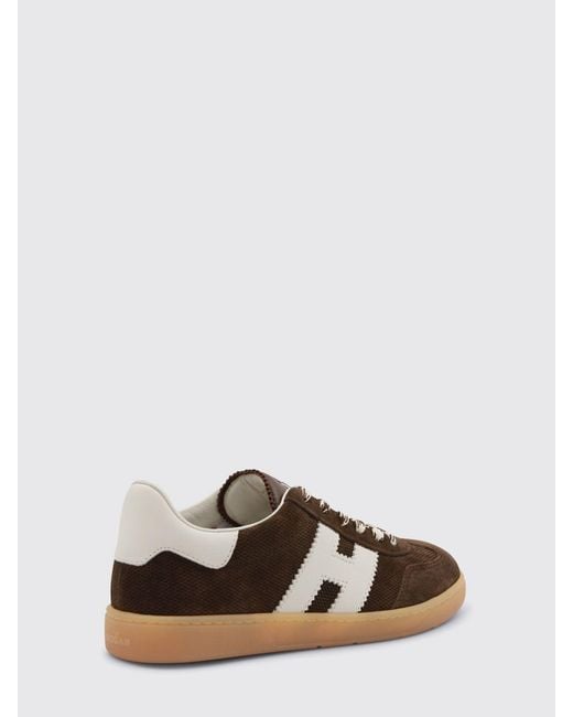 Hogan Brown Cool Embossed Suede Sneakers