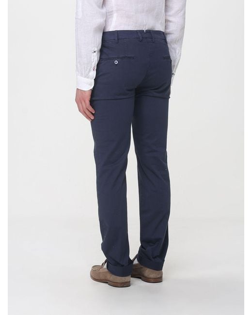Mason's Blue Cotton Stretch Chino Trousers for men