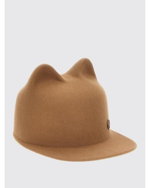 Maison Michel Brown Unique Headwear With Distinctive Design Elements A Stylish And Fashionable Hat Accessory