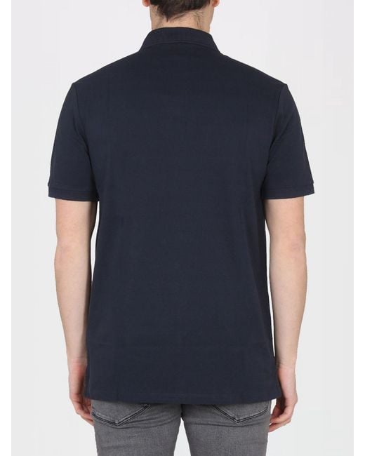 HUGO Blue Cotton Polo Shirt With Logo for men