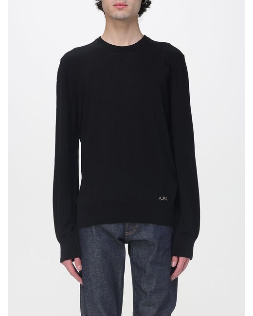 A.P.C. Blue Cotton Crew-Neck Pullover for men