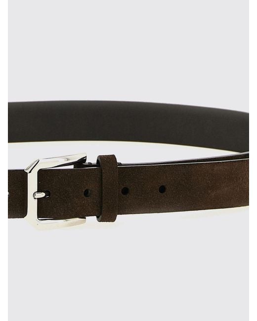 Brunello Cucinelli White Suede Leather Belt for men