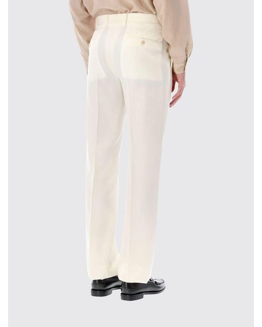 Lardini White Silk Blend Tailored Trousers for men