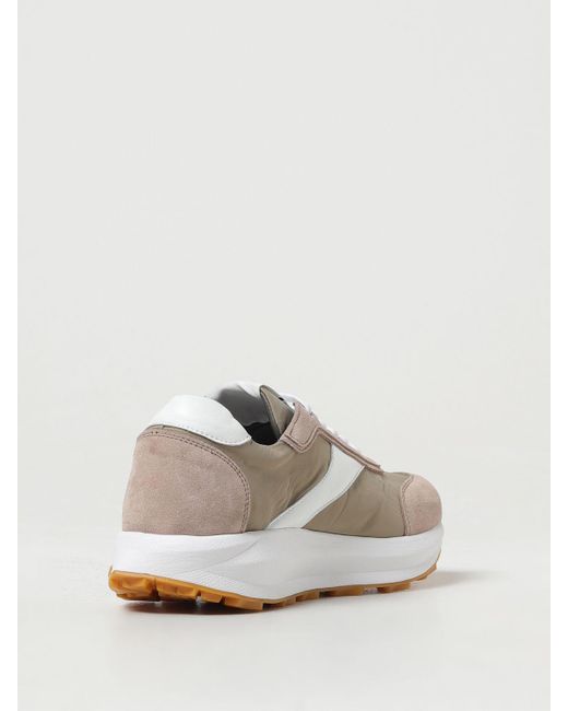 Sneakers in camoscio e nylon di Corneliani in White da Uomo