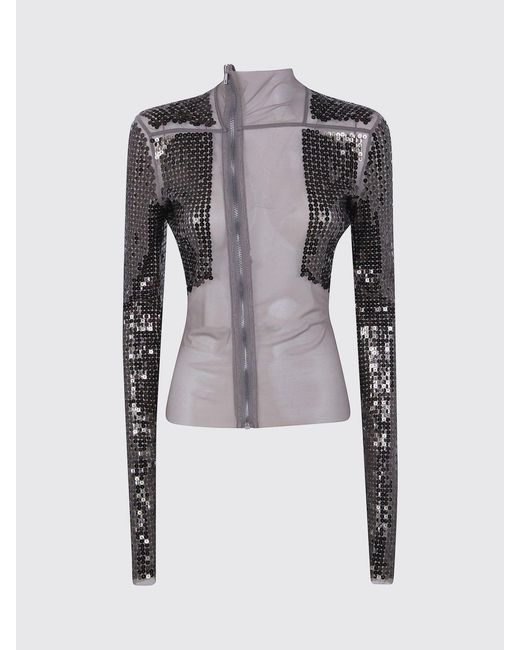 Rick Owens Gray Gary Stretch Fabric Jacket With Sequins