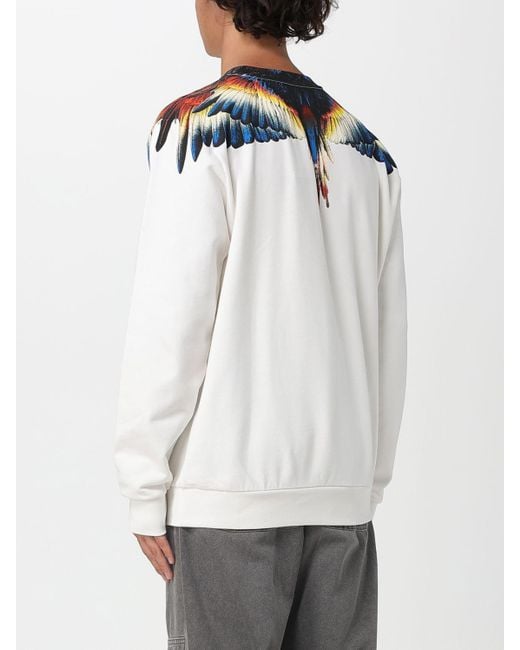 Felpa A Girocollo Stampata di Marcelo Burlon in White da Uomo